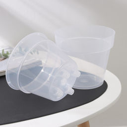 Цена за 2 шт. Кашпо для цветов со вставкой Plast-Avenue «Порто», 1 л, пластик, прозрачное