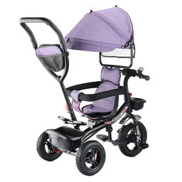 Велосипед 3-х колесный, резиновые покрышки, фиолетовый