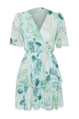 Mint Etegi Volanl? Sifon Astarl? Mini Dokuma Elbise TWOSS24EL00543