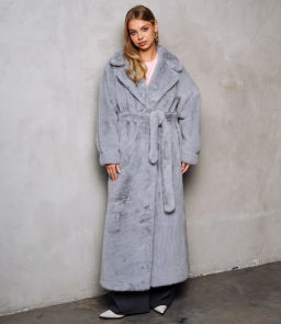 Шуба #КТ5099, серый