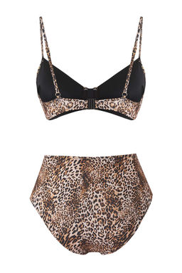 Leopar Desenli Mix Balconette Yuksek Bel Regular Bikini Tak?m? TBESS25BT00142