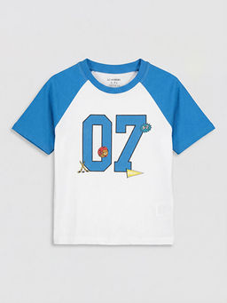 Bisiklet Yaka Bask?l? Erkek ?ocuk Ti??rt