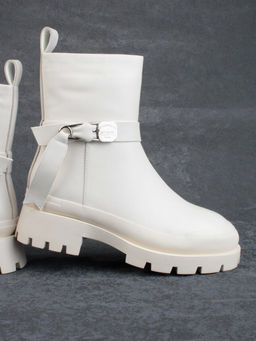 04-M3-L813 BEIGE Ботинки зимние женские (натуральная кожа, натуральный мех)