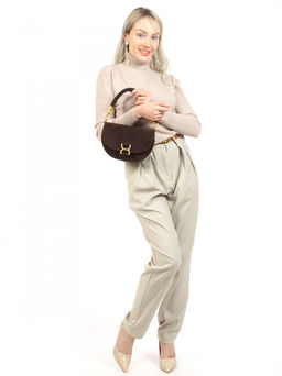 LACCOMA сумка АУ4864Ф-коричневый натуральная замша хлопок фото 3