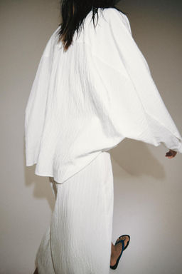 CAMISA OVERSIZE ESTRUCTURA ZW COLLECTION / Blanco roto - Zara фото 5