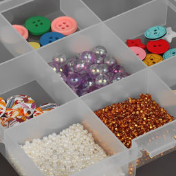 Цена за 2 шт. Органайзер для хранения мелочей, 13,5 × 13,7 × 2,3 см, цвет прозрачный