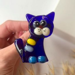 Брошь Грустный кот - Стрекоза фото 2