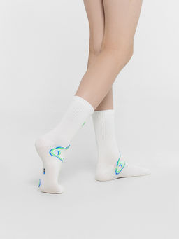 Цена за 5 пар! Носки детские белые с контурным рисунком в виде медведя - Mark formelle фото 2