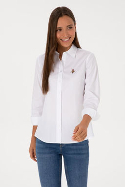 Kad_n Beyaz Uzun Kollu Basic G_mlek Sepette S_rpriz _ndirim - U.s. polo assn фото 3
