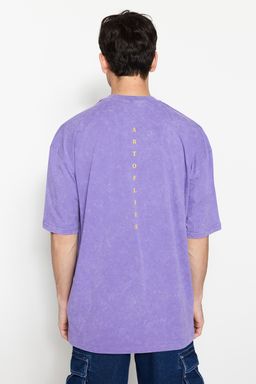 TRENDYOL MAN Antrasit Oversize/Genis Kesim Soluk Efektli Yaz? Bask?l? %100 Pamuklu T-Shirt TMNSS23TS00166 - Trendyolmilla фото 19