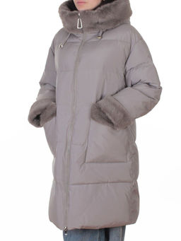 6093 GRAY Куртка зимняя женская оверсайз (200 гр. холлофайбер)