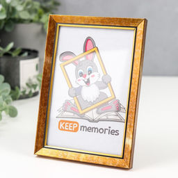 Цена за 2 шт. Фоторамка пластик 10х15 см 1514 золото