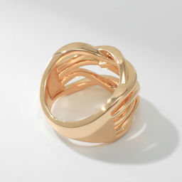 Кольцо металл Тренд тройное переплетение, цвет золото, размер 17 - Qf фото 2