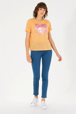 U. S. Polo Assn Женская оранжевая футболка с круглым вырезом - U.s. polo assn фото 11