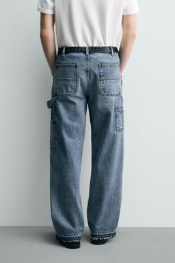 JEANS BOLSILLO CARPINTERO RELAXED FIT / Azul - Zara фото 3