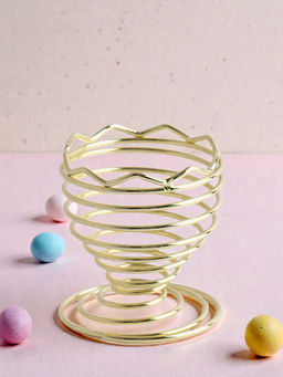 Подставка для яйца, 6 см, сталь, золотистая, Волны, Easter