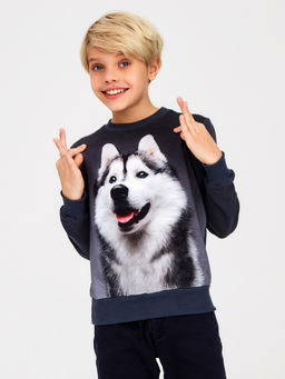 Свитшот " Хаски ",графитовый