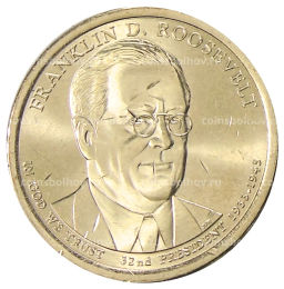 1 доллар 2014 года P США 32-й президент США Франклин Рузвельт