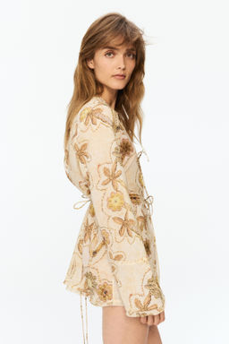 Blusa con estampado floral y lazadas - H&m фото 2