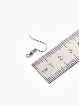 Цена за 5 шт. Швензы для сережек-крючки с бусиной (набор 5 пар), цвет серебро