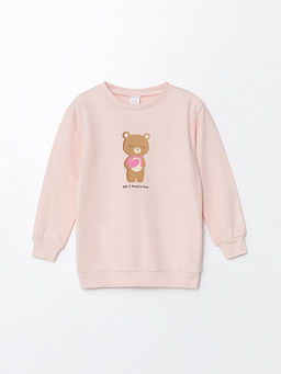 Bisiklet Yaka Uzun Kollu Bask?l? K?z Bebek Sweatshirt - Waikiki фото 3