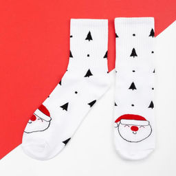 Цена за 2 шт. Носки новогодние женские KAFTAN Дед Мороз размер 36-39 (23-25 см)