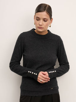 Джемпер из кашемира женский 01293 графит