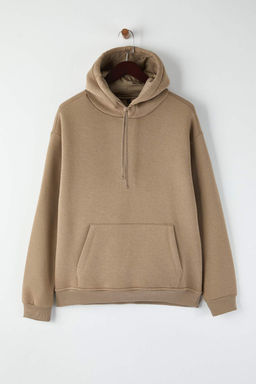 TRENDYOL MAN Beyaz Oversize/Genis Kesim Kapusonlu Etiketli Ici Polar/S?cak Tutan Sweatshirt TMNAW21SW2005 - Trendyolmilla фото 83