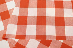 Вареный (стираный) хлопок Клетка (3.0*3.5см) цв.оранжевый терракот, ш.2.5м, хл-100% - Купава фото 4