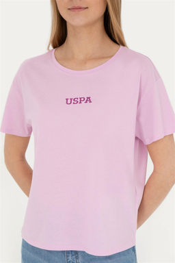 Женская розовая футболка с круглым вырезом - U.s. polo assn фото 6