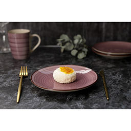 Тарелка керамическая десертная Доляна Морской мир, d=19 см, цвет бордовый фото 5