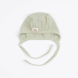 Чепчик Шалфей из хлопка в рубчик 0-3 м