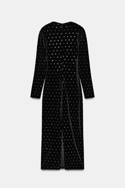 SPARKLY VELVET MIDI DRESS - Zara фото 8
