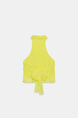 TOP GEORGETTE HALTER / Amarillo lim?n - Zara фото 6