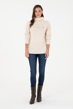 Женская кремовая водолазка с воротником Неожиданная скидка в корзине - U.s. polo assn фото 4