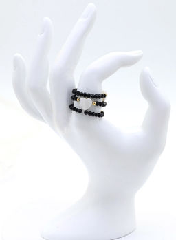 Колечко на резинке с перламутром Сердце и цирконом цвет небесно голубой - Радуга камня фото 22