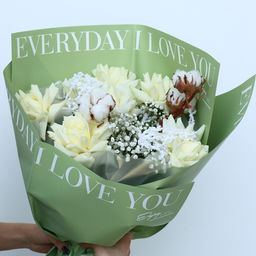 Цена за 10 шт. Плёнка двухсторонняя Love you, оливковый, 56 56 см - Дарите счастье фото 10