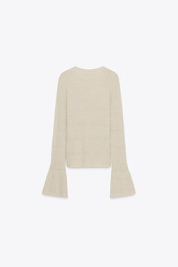 POINTELLE KNIT BELL SLEEVE SWEATER - Zara фото 7