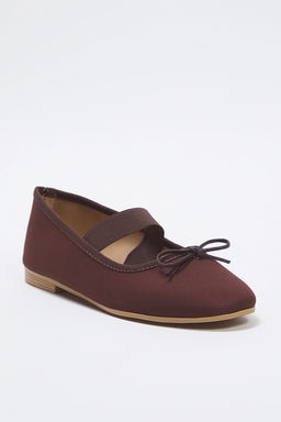 Trendyolmilla Shoes Kahverengi Fiyonklu Badem Burun Mary Jane Kad?n Babet TAKSS25BE00038  фото 12
