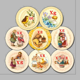 Картинки вафельные «Пасха ретро», 240 шт.