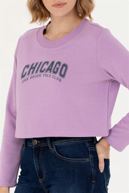 U. S. Polo Assn Женский сиреневый свитшот с круглым вырезом - U.s. polo assn фото 13