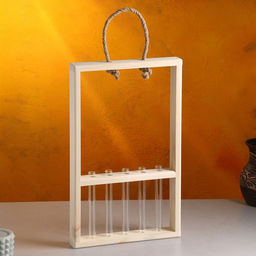 Подарочный ящик «Рамка», 26×5×40 см, деревянный, 5 колб