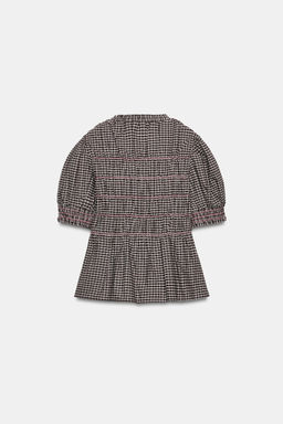 CAMISA CUADROS NIDO DE ABEJA / Marr?n / Crudo
