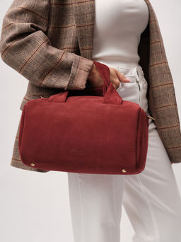 Замшевая сумка Bowling DBR 31378 красное вино  фото 9