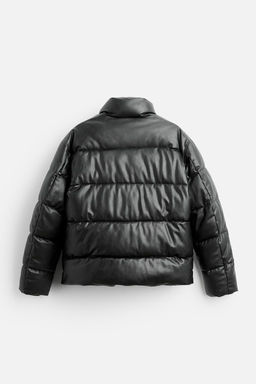 LEATHER EFFECT PUFFER JACKET - Zara фото 8