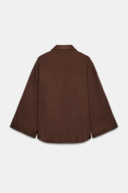 CAMISA OVERSIZE MANGA ANCHA / Marr?n - Zara фото 8