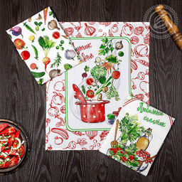 Полотенце вафельное 48х62см "Ассорти", хлопок 100%, 171гр/м2, комплект 3шт, "Домашняя мода" (Россия)