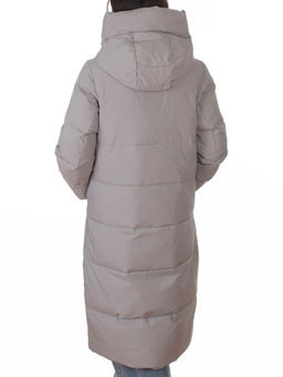 A8356 GRAY/BEIGE Пальто зимнее женское (200 гр. холлофайбер)