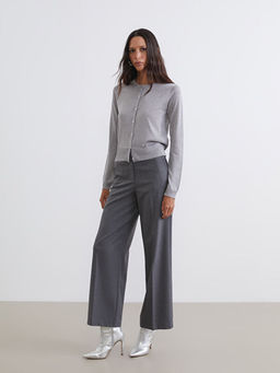 Y?ksek Bel Geni? Pa?a Kad?n Pantolon