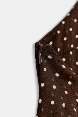 VESTIDO HALTER VOLANTES LUNARES / marron/blanco - Zara фото 5